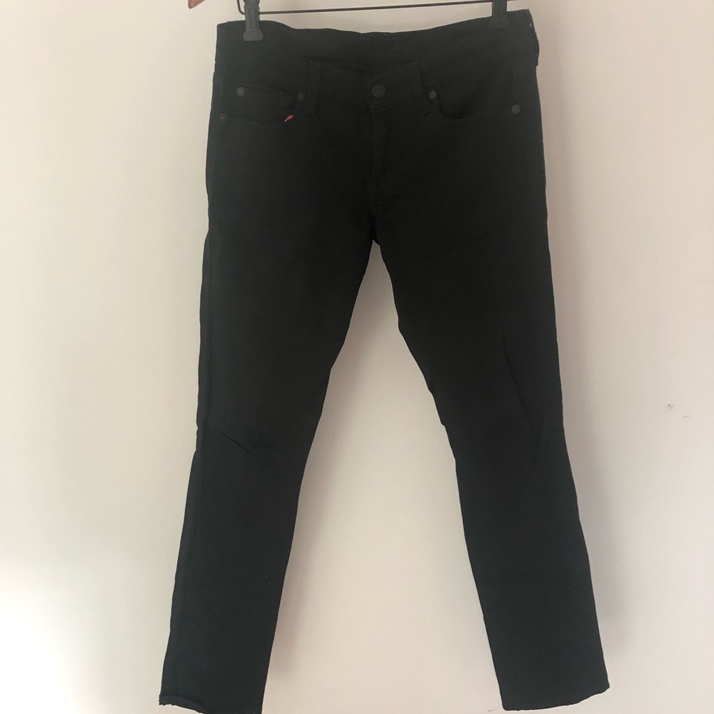 7 for all Mankind black jeans with zipper detail